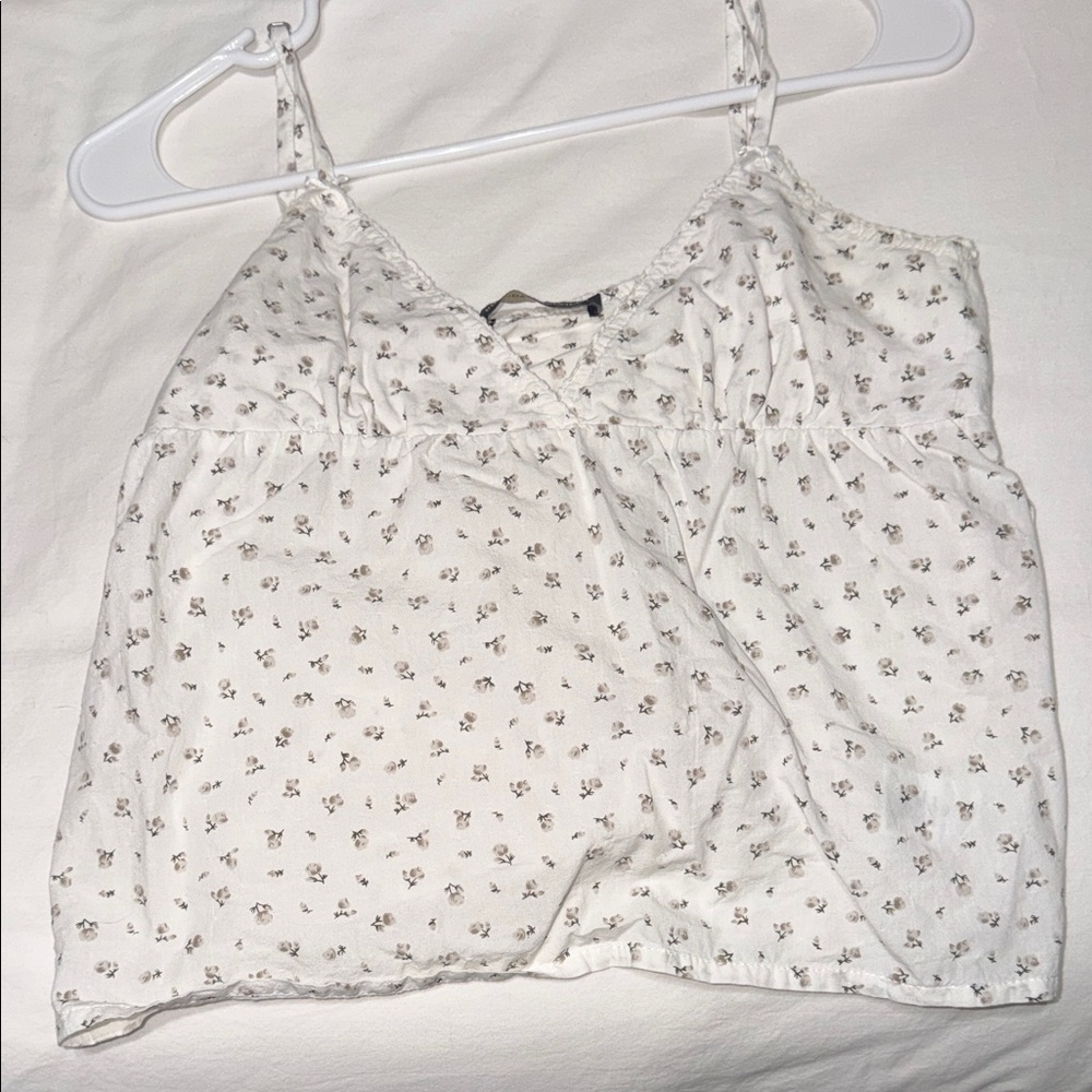 Brandy Melville White Floral Camisole